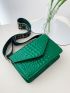 Crocodile Embossed Flap Square Bag