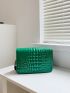 Crocodile Embossed Flap Square Bag