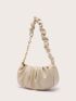 Chain Decor Ruched Bag