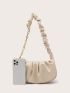 Chain Decor Ruched Bag