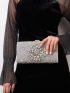 Rhinestone Decor Chain Glitter Box Bag