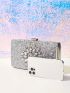 Rhinestone Decor Chain Glitter Box Bag