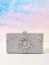 Rhinestone Decor Chain Glitter Box Bag