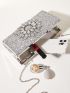 Rhinestone Decor Chain Glitter Box Bag