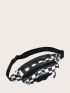 Two Tone Checkered Pattern Waist Bag