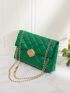 Quilted Push Lock Flap Chain Bag