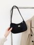 Minimalist Metal Decor Baguette Bag