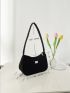 Minimalist Metal Decor Baguette Bag