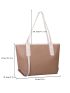 Minimalist Contrast Binding Shoulder Tote Bag