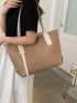 Minimalist Contrast Binding Shoulder Tote Bag