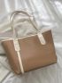 Minimalist Contrast Binding Shoulder Tote Bag