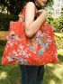 Floral Graphic Shopper Bag