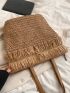 Minimalist Fringe Decor Straw Bag