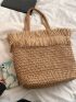 Minimalist Fringe Decor Straw Bag