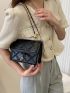 Mini Geometric Embossed Flap Square Bag