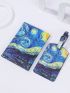 Galaxy Print Passport Case With Luggage Tag