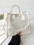 Clear Chain Decor Square Bag With Inner Pouch