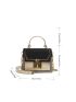 Mini Two Tone Metal Lock Design Square Bag