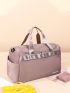 Letter Graphic Double Handle Duffel Bag