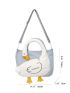 Letter Graphic Cartoon Duck Decor Top Handle Bag