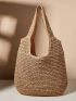 Minimalist Hollow Out Detail Straw Bag