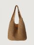 Minimalist Hollow Out Detail Straw Bag