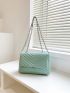 Chevron Flap Chain Square Bag