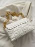 Minimalist Quilted Chain Decor Square Bag