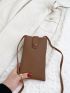 Litchi Embossed Snap Button Flap Phone Wallet