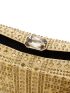 Rhinestone Detail Bow Shape Box Bag