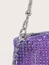 Mini Rhinestone Decor Chain Square Bag