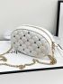 Mini Studded Decor Quilted Chain Novelty Bag