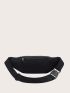 Letter & Geometric Embroidered Detail Waist Bag