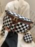 Checkered Pattern Colorblock Waist Bag With Small Pouch