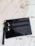 Crocodile Embossed Top Handle Square Bag