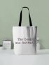 Letter Graphic Shopper Bag