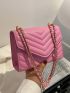 Mini Quilted Pattern Flap Chain Square Bag