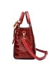 3pcs Twilly Scarf Decor Crocodile Embossed Tote Bag Set