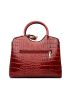 3pcs Twilly Scarf Decor Crocodile Embossed Tote Bag Set