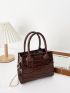 Mini Crocodile Embossed Chain Square Bag