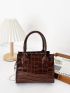 Mini Crocodile Embossed Chain Square Bag