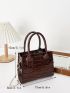 Mini Crocodile Embossed Chain Square Bag