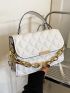 Chain Decor Quilted Flap Square Bag