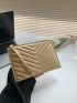 Metallic Minimalist Chevron Square Bag