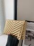 Metallic Minimalist Chevron Square Bag