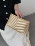 Metallic Minimalist Chevron Square Bag