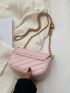 Mini Quilted Twist Lock Flap Saddle Bag