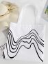 Striped Graphic Shopper Bag