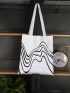 Striped Graphic Shopper Bag