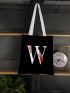 Letter Graphic Shopper Bag